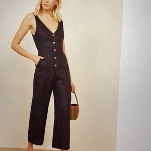 Reformation Vera Button Front Sleeveless Jumpsuit